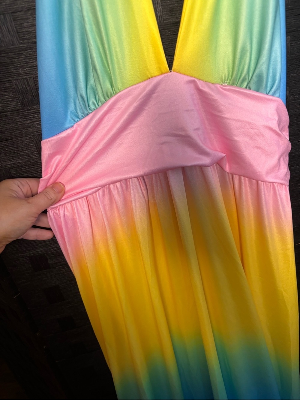 Rainbow Ombre Halter Maxi Dress NWOT 2XL - Picture 5 of 16